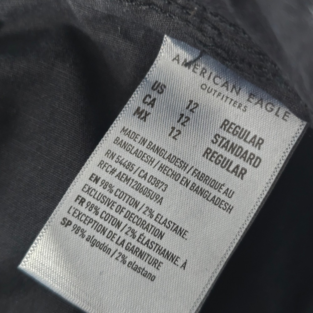 American Eagle Baggy Jogger Cargo Pants Womens 12 Black Stretch Utility 12609 - Picture 9 of 11